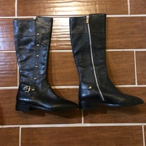 Michael Korda black boots silver buttons size 5.5